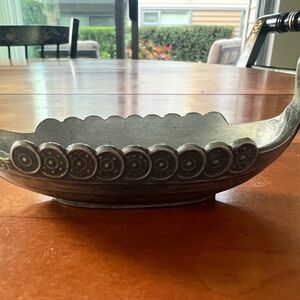Norwegian Pewter Viking Ship Salt Server
